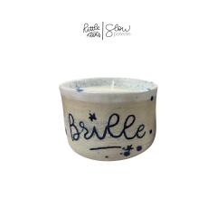 Bougie dans pot fait main avec message BRILLE – cadeau inspirant et lumineux / Handgemaakt kaarsenpotje met opschrift BRILLE – klein inspirerend geschenk / Handmade candle pot with BRILLE message – inspiring and bright gift