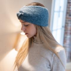 Picture of the product Ocean green wool headband – Hand-knitted, wide (11 cm), soft & warm