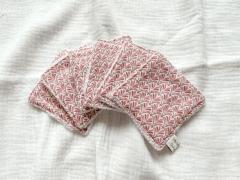 Lingettes lavables motif japonais rose doré – douceur et zéro déchet / Wasbare doekjes met roze-gouden Japanse print – zacht en duurzaam / Washable pads with rose gold Japanese print – soft and zero waste