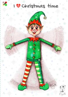 Photo de l'article Carte Postale "I 🖤 Christmas time" Lutin 2