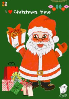 Photo de l'article Carte Postale "I 🖤 Christmas time" Père Noël