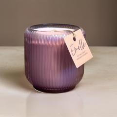 Bougie artisanale rétro mauve, parfum figue de Grasse, cire bio, 45h de douceur parfumée / Ambachtelijke retro paarse kaars, geur vijg uit Grasse, biologische was, 45u geurbeleving / Handmade retro mauve candle, Grasse fig scent, organic wax, 45h scented burn time