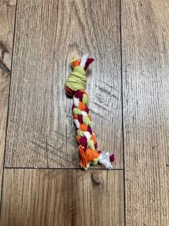 Accessoire de jeu pour petit chien type Spitz nain ou Caniche – corde mini orange & bordeaux, artisanale, lavable et robuste, idéale pour l’éducation positive / Speelaccessoire voor kleine hond zoals Dwergkeeshond of Poedel – mini oranje & bordeaux handgemaakt touw, wasbaar en sterk, ideaal voor positieve training / Play accessory for small dog like Pomeranian or Poodle – mini orange & burgundy handmade rope, washable and strong, perfect for positive training