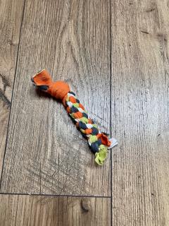 Corde orange & grise pour petit chien – jouet lavable et robuste pour petits gabarits énergiques / Oranje & grijs touw voor kleine hond – wasbaar & sterk voor energieke kleintjes / Orange & grey rope for small dog – washable & strong for energetic small dogs