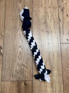 Accessoire jaune & bleu XXL – corde artisanale lavable, parfaite pour mordre et tirer / Geel & blauw XXL accessoire – handgemaakt touw, wasbaar & ideaal om te kauwen en te trekken / Yellow & blue XXL accessory – handmade rope, washable & ideal for chewing and tugging