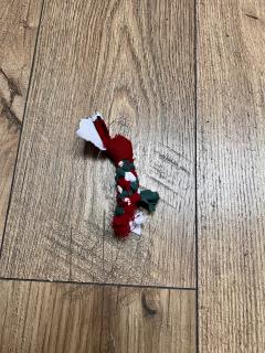 Mini corde rouge & blanc – jouet artisanal lavable pour chiot Jack Russell ou Pinscher nain / Mini rood & wit touw – handgemaakt wasbaar speeltje voor puppy Jack Russell of Dwergpinscher / Mini red & white rope – handmade washable toy for Jack Russell puppy or Mini Pinscher