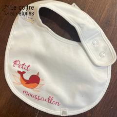 Picture of the product Baby bib pink narwhal – Cute little sailor for messy meals