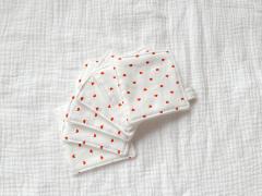 Lot de lingettes lavables cœur – tissu coton & bambou ultra doux, écologiques / Set herbruikbare doekjes hart – superzachte katoen & bamboe, milieuvriendelijk / Set of reusable heart wipes – ultra-soft cotton & bamboo, eco-friendly