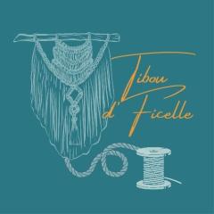Logo Tibou d’Ficelle Stéphanie Mosselmans créatrice macramé belge artisanat local fait main décoration bohème disponible sur Wimzzi.com / Logo Belgische macramé ontwerpster lokaal handgemaakt / Belgian macramé artisan logo handmade local