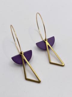 Boucles d’oreilles béton & laiton – bijou artisanal léger pigments naturels, cadeau design / Beton & messing oorbellen – licht handgemaakt juweel met natuurlijke pigmenten, designgeschenk / Concrete & brass earrings – light handmade jewellery with natural pigments, design gift