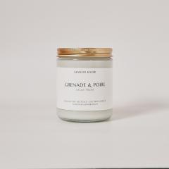 Bougie artisanale grenade et poire – senteur fruitée gourmande, grande contenance / Handgemaakte kaars met granaatappel en peer – fruitige en zoete geur, groot formaat / Handmade pomegranate and pear candle – fruity sweet scent, large size