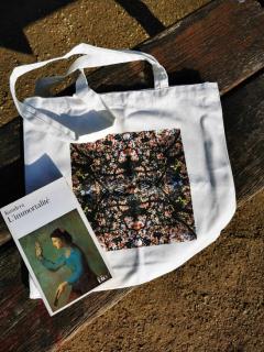 Tote bag 100% coton motif mandala rose, création originale imprimée d’après photo, anses solides et format idéal / 100% katoenen totebag met roze mandalamotief, origineel ontwerp naar foto, stevige hengsels en ideaal formaat / 100% cotton tote bag with pink mandala design, original photo-based creation, sturdy handles and ideal size