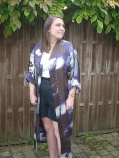 Picture of the product Brown-purple silk kimono