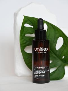 Huile réparatrice Unless NutriRepair – soin nourrissant multi-usages, peau et cheveux secs, formule naturelle / Unless NutriRepair herstellende olie – voedende verzorging, voor droge huid en haar, natuurlijke formule / Unless NutriRepair repairing oil – nourishing multi-use care for dry skin and hair, natural formula