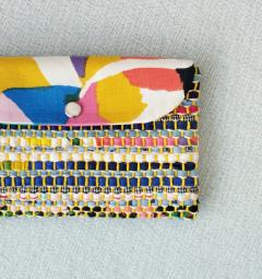 Pochette tissée Lisbonne – Création artisanale en tissus recyclés, couleurs acidulées, zéro déchet / Geweven etui Lissabon – Ambachtelijk van gerecycleerde stoffen, frisse kleuren, zero waste / Lisbon woven pouch – Handmade from recycled fabrics, bright colors, zero waste