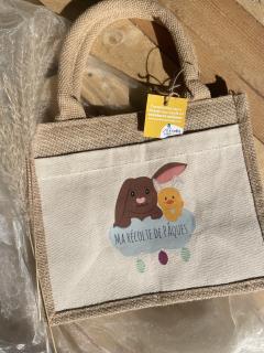 Picture of the product Custom Easter bag – Bunnies & hearts – Add your kid’s name