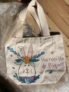 Picture of the product Custom Easter bag – Bunny with blue ears – Personalized name