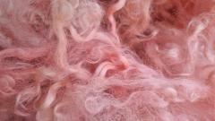 Nuage de laine Wensleydale rose – douceur brillante pour feutrage ou filage / Roze Wensleydale wolvlok – glanzend en zacht voor vilten / Pink Wensleydale wool roving – soft, shiny, ideal for felting