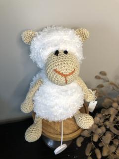 Boîte à musique bébé Shaun le mouton, fait main, lavable et rassurant, cadeau de naissance artisanal / Muziekdoosje Shaun het schaap baby, handgemaakt, wasbaar en geruststellend, ambachtelijk geboortecadeau / Shaun the sheep baby music box, handmade, washable and comforting, artisan birth gift