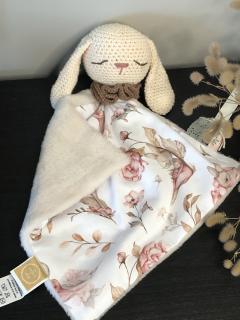 Doudou Lapin noisette, création artisanale, câlin et apaisant, parfait cadeau bébé / Knuffeldoek konijn hazelnoot, ambachtelijk gemaakt, knuffelzacht en rustgevend, perfect babycadeau / Hazelnut bunny comforter, artisan handmade, cuddly and calming, perfect baby gift