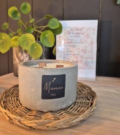 Photo de l'article Bougie ronde béton "maman"