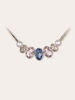 Collier Harmonia en nacre de cristal et cristal d'Autriche – Tons bleus – Élégance artisanale / Harmonia ketting met parelmoer en Oostenrijks kristal – Blauwe tinten – Handgemaakt / Harmonia necklace with mother-of-pearl and Austrian crystal – Blue tones – Handmade elegance