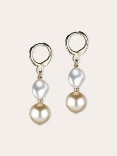 Photo de l'article Boucles d’oreilles en nacre de cristal et goldfilled 14K – Velo di perla / creamrose