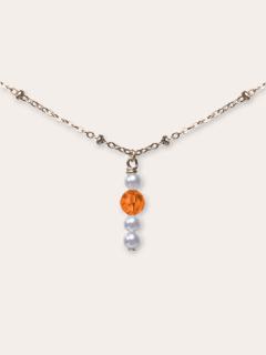 Photo de l'article Fire opal – Collier Monile en nacre de cristal et cristal d’Autriche
