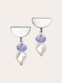 Photo de l'article Boucles d’oreilles élégantes mêlant nacre de cristal et cristal d’Autriche bleu – Selena / lavender