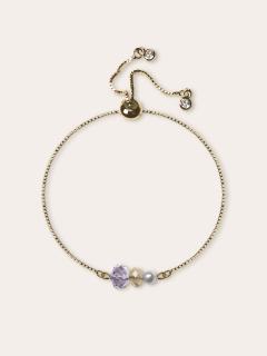 Photo de l'article Bracelet en nacre de cristal et cristal d’Autriche – Harmonia / lavender