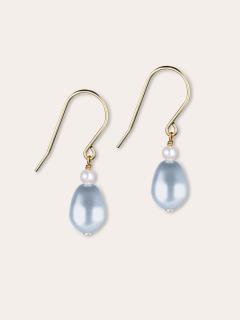 Photo de l'article Boucles d’oreilles en nacre de cristal et acier inoxydable – Goccia / bleu