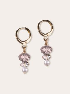 Photo de l'article Boucles d’oreilles en nacre de cristal et cristal d’Autriche – Harmonia / silk