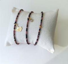 Photo de l'article Rhodonite Ginkgo Bracelet fin