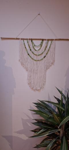 Suspension murale macramé fait main – déco naturelle bohème / Handmade macramé wall hanging – natural boho decor / Handgemaakte macramé wanddecoratie – natuurlijke bohostijl