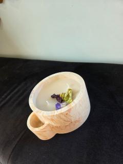 Bougie artisanale "Marbre & Mèches" en jesmonite – douceur cocooning / Handmade "Marble & Wicks" candle in jesmonite – cocooning softness / Handgemaakte "Marmer & Lonten" kaars in jesmonite – gezellige zachtheid