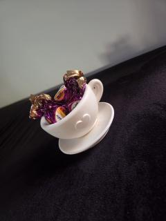 Bougie artisanale "Mini tasse" en jesmonite et fleurs séchées – charme unique / Handmade "Mini Cup" candle in jesmonite and dried flowers – unique charm / Handgemaakte "Mini Tas" kaars in jesmonite en gedroogde bloemen – unieke charme