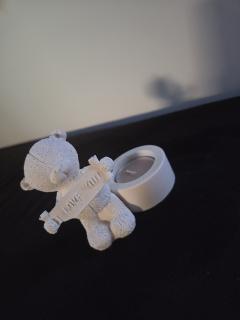 Décoration artisanale nounours "Teddy Love" en jesmonite – cadeau tendre / Handmade "Teddy Love" bear decor in jesmonite – sweet gift / Handgemaakte "Teddy Love" beren decoratie in jesmonite – lief geschenk