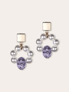 Photo de l'article Lavender – Boucles d’oreilles Hypnella en nacre de cristal et cristal d’Autriche