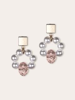 Photo de l'article Boucles d’oreilles en nacre de cristal et cristal d’Autriche – Hypnella / silk