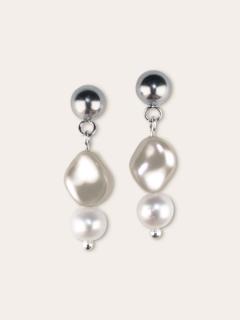 Photo de l'article Boucles d’oreilles en nacre de cristal et perle de culture – Lucente / creamrose