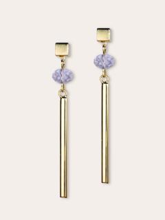 Photo de l'article Boucles d’oreilles en cristal d’Autriche et plaqué or 24K et plaqué or – Linea / lavender