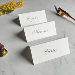Cartes marque-place calligraphiées – Table de fête élégante / Handwritten place cards – Elegant festive table / Handgeschreven naamkaartjes – Elegante feesttafel