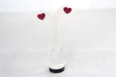 Boucles d’oreilles cœur rose à paillettes – puces fantaisie girly et pétillantes / Roze glitter hartoorbellen – speels en vrouwelijk / Pink glitter heart stud earrings – sparkly and playful