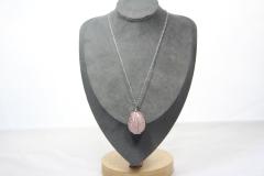 Collier argenté et pendentif quartz rose – élégance naturelle / Zilveren ketting met rozenkwarts – natuurlijke elegantie / Silver necklace with rose quartz pendant – natural elegance