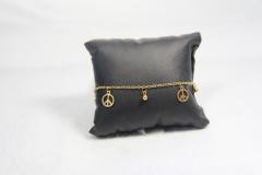 Bracelet doré Peace and Love – bijou positif / Gouden armband Peace and Love – positieve boodschap / Gold bracelet Peace and Love – positive vibes