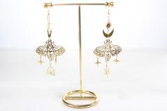 Boucles d'oreilles dorées Soleil et Lune – mystique et lumineuses / Gouden oorbellen Zon en Maan – mystiek en helder / Gold earrings Sun and Moon – mystical and bright