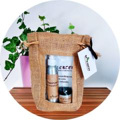 Coffret After-Shave Be-N-Green en trousse réutilisable, produits de soin naturels apaisants pour routine homme, cadeau écoresponsable / After-Shave verzorgingsset Be-N-Green in herbruikbare pouch, natuurlijke verzachtende producten voor mannenroutine, eco geschenk / Be-N-Green After-Shave set in reusable pouch, natural soothing products for men’s routine, eco-friendly gift idea