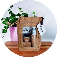 Coffret Be-N-Green Instant Réconfort en trousse durable, ensemble soin hydratant et relaxant, cadeau bien-être parfait pour cocooning / Be-N-Green verzorgingsbox Instant Comfort in duurzame pouch, hydraterende & ontspannende set, perfect wellnessgeschenk / Be-N-Green Instant Comfort box in sustainable pouch, hydrating & relaxing care set, perfect wellness gift