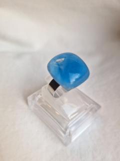 Photo de l'article Bague en vitrail bleu azur