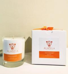Bougie parfumée artisanale à la fleur d’oranger, création Alalela, cire naturelle et parfum délicat / Handgemaakte kaars sinaasappelbloesem van Alalela, natuurlijke was en zachte geur / Handmade orange blossom scented candle by Alalela, natural wax and delicate fragrance ALALELA